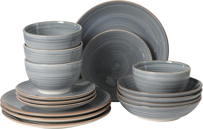 Ceramic Dinnerware Set – Plates and Bowls, Durable Ceramic Kitchen Dinner Set 16s