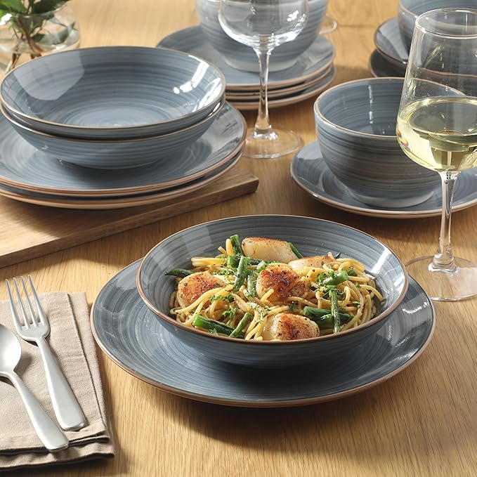 Ceramic Dinnerware Set – Plates and Bowls, Durable Ceramic Kitchen Dinner Set 16s